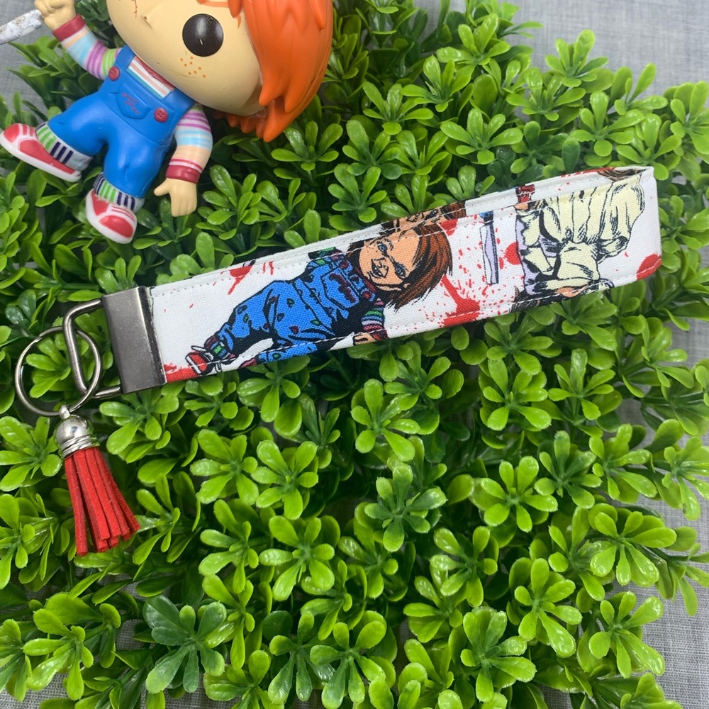 Chucky keychain wristlet fob